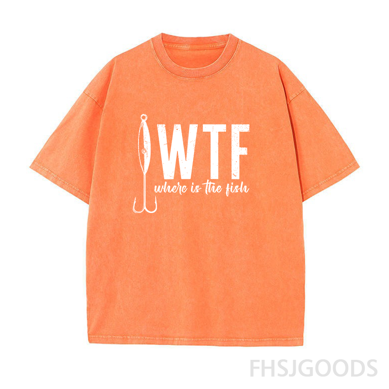 WTF Where's The Fish Unisex Distressed T-Shirt