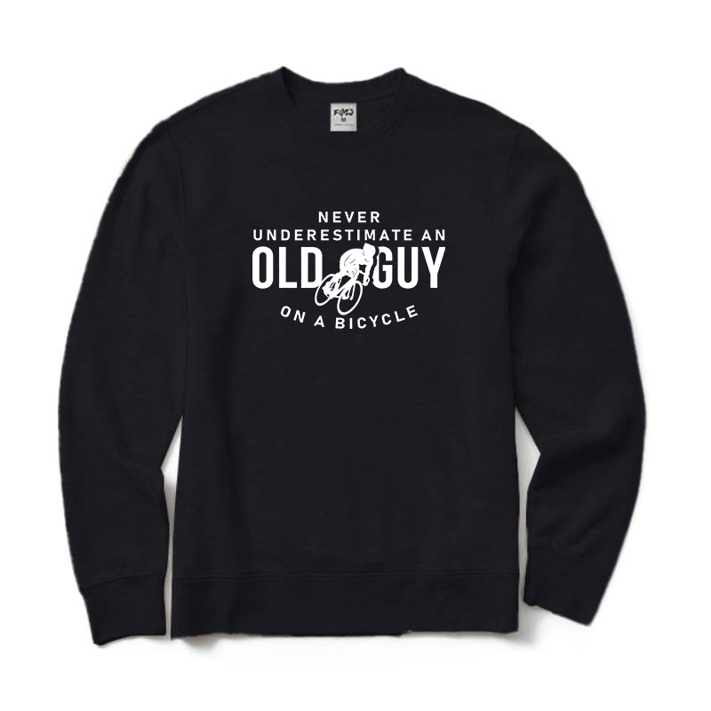 Never Underestimate An Old Guy on A Bicycle Crewneck Sweatshirt