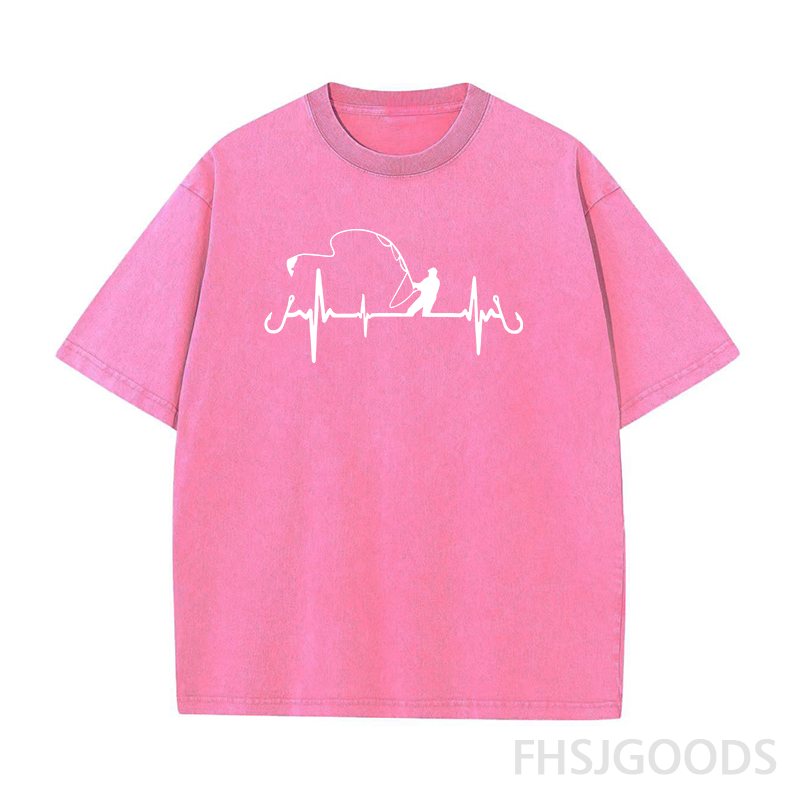 HEARTBEAT FISHING Unisex Distressed T-Shirt