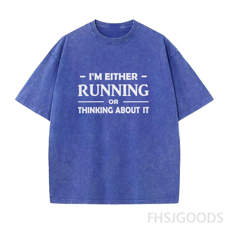 I'm Either Running or Thinking about It Unisex Distressed T-Shirt