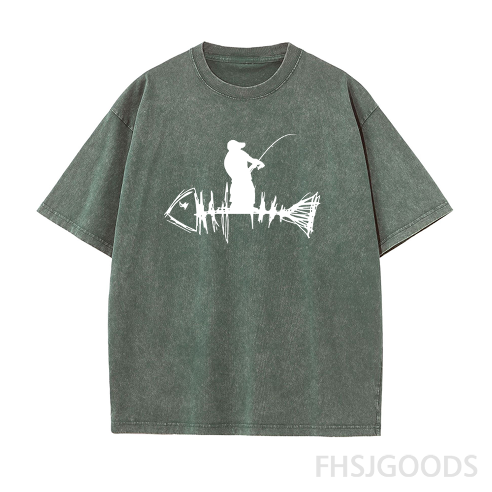 Fisherman Loves Fishing Unisex Distressed T-Shirt