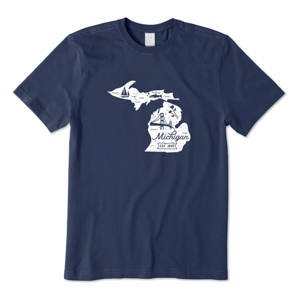 Michigan State Fishing T-Shirt