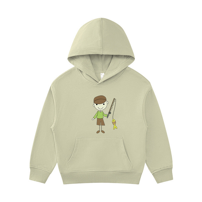 Boy fishing Kid's Hoodie