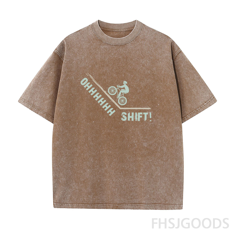 Oh Shift Bike Unisex Distressed T-Shirt