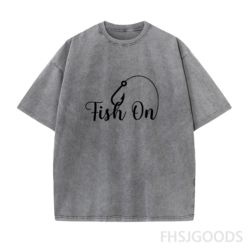 Fish On Fishing Unisex Distressed T-Shirt