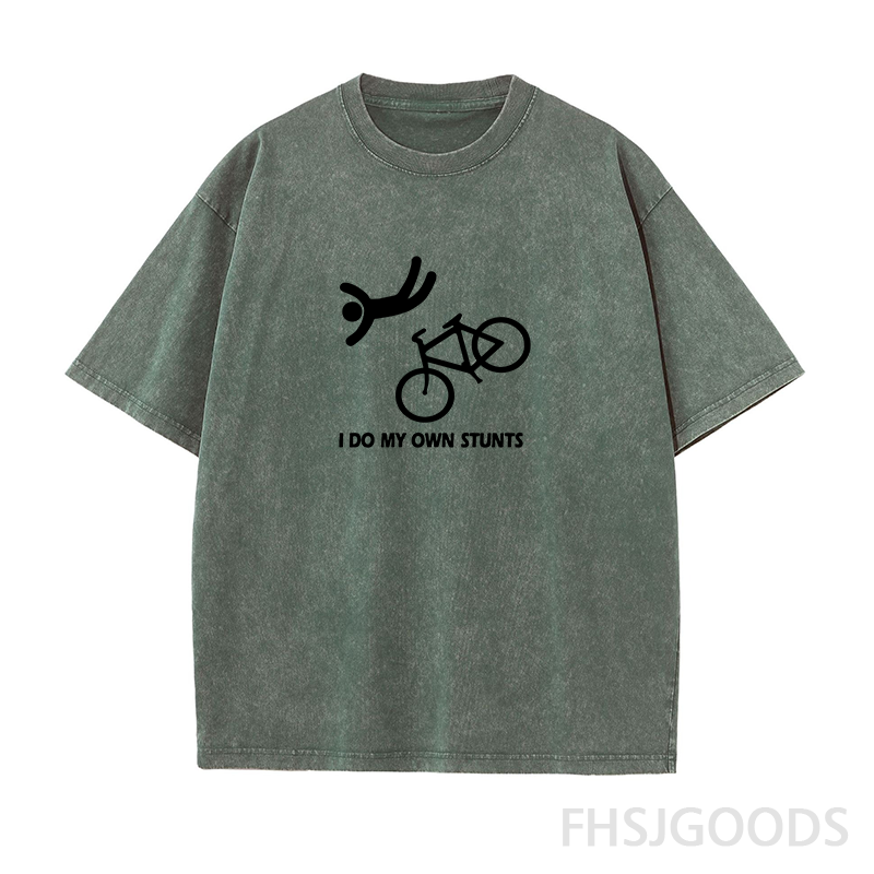 Funny Bike Stunt Unisex Distressed T-Shirt