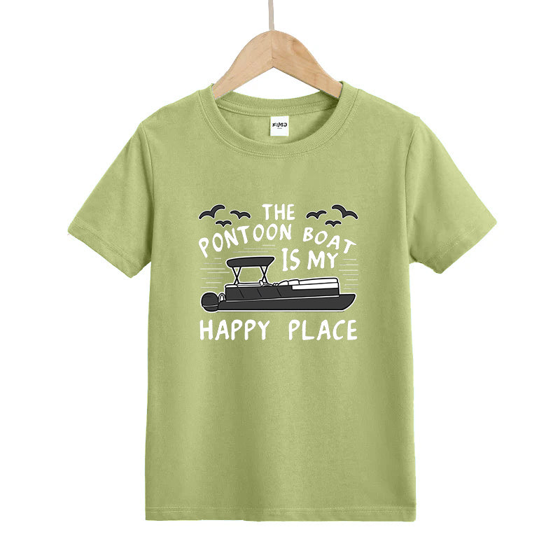 The Pontoon Boat Is My Happy Place Kids T-Shirt