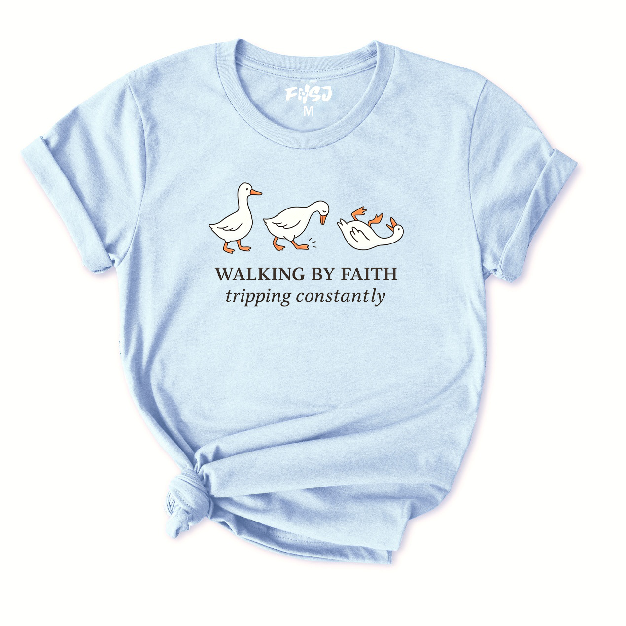Walking By Faith Tripping Constantly Goose T-Shirt for Women