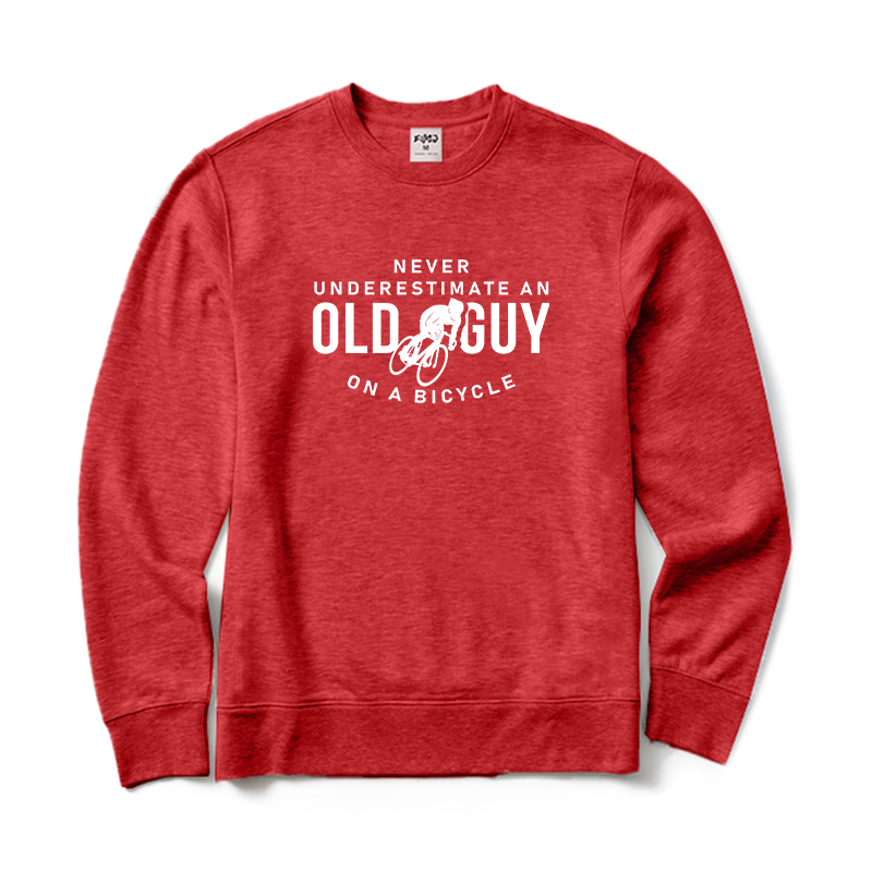 Never Underestimate An Old Guy on A Bicycle Crewneck Sweatshirt