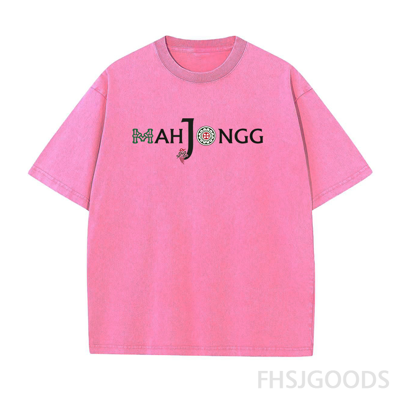 Mahjongg Themed Letter Unisex Distressed T-Shirt