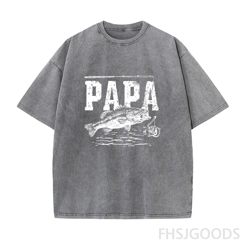 Papa Fishing Unisex Distressed T-Shirt