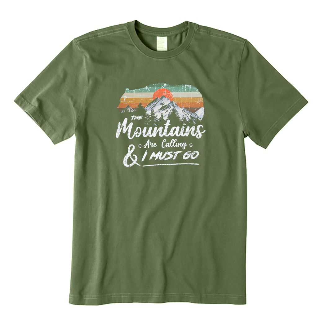 Retro Mountains Are Calling Hiking T-Shirt