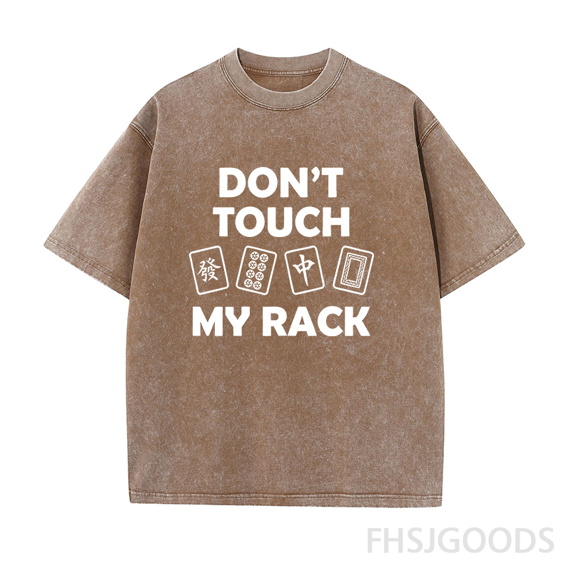 Don't Touch My Rack Mahjong Unisex Distressed T-Shirt