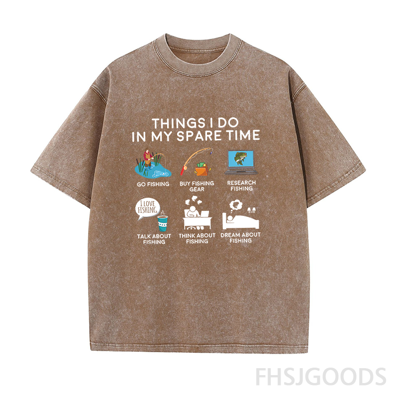 Fishing Things I Do In My Spare Time Unisex Distressed T-Shirt