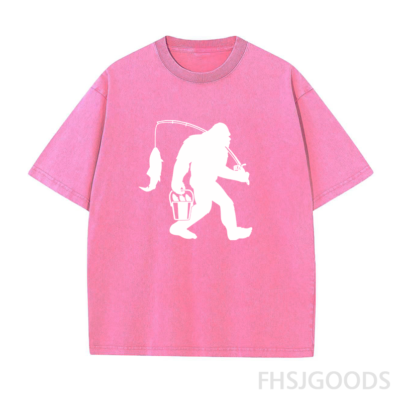 Bigfoot Fishing Unisex Distressed T-Shirt