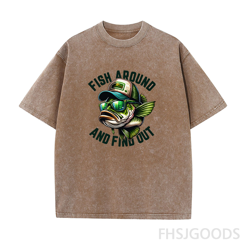 Fish Around And Find Out Unisex Distressed T-Shirt