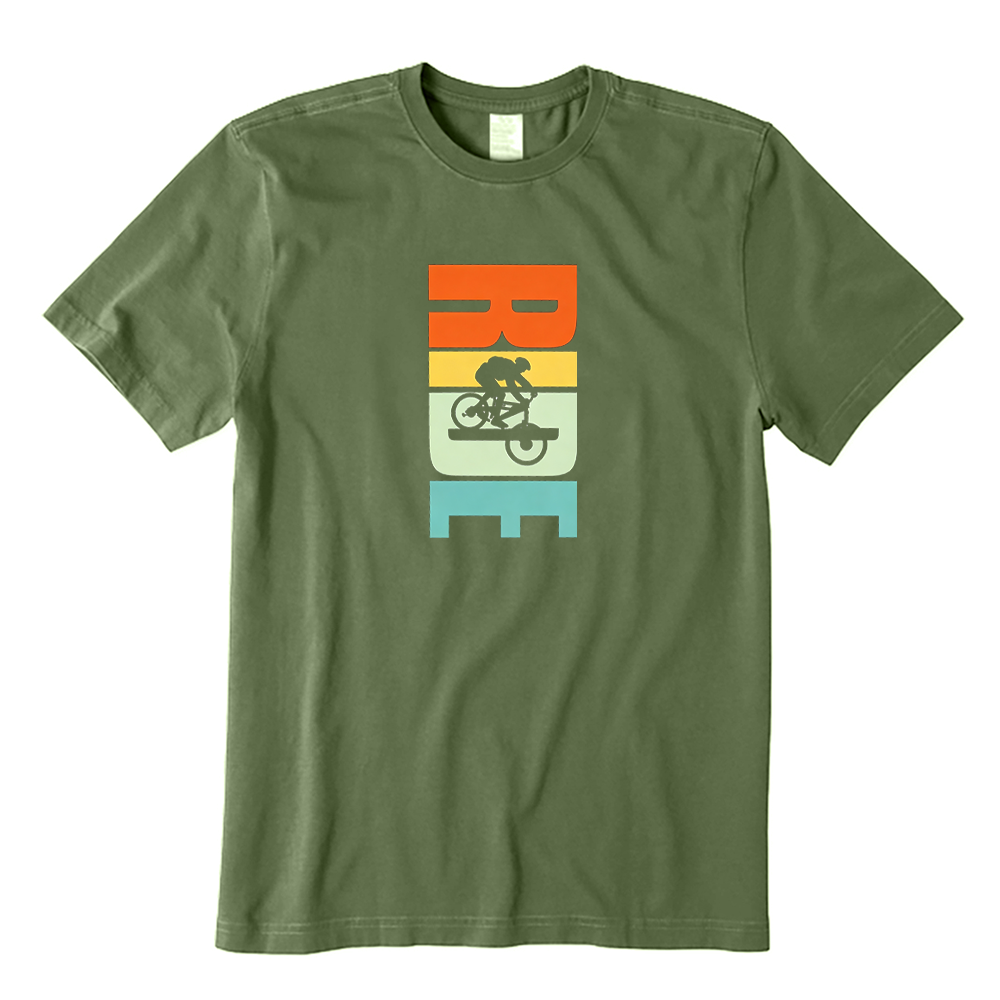 Retro RIDE MTB Rider Silhouette T-shirt