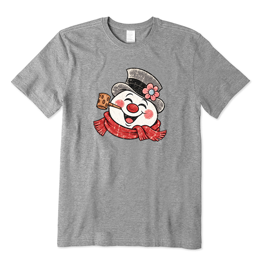 Retro Happy Snowman Christmas T-Shirt