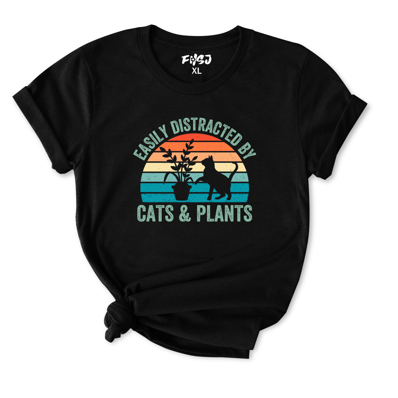 Easily Distracted By Cats & Plants T-Shirt for Women