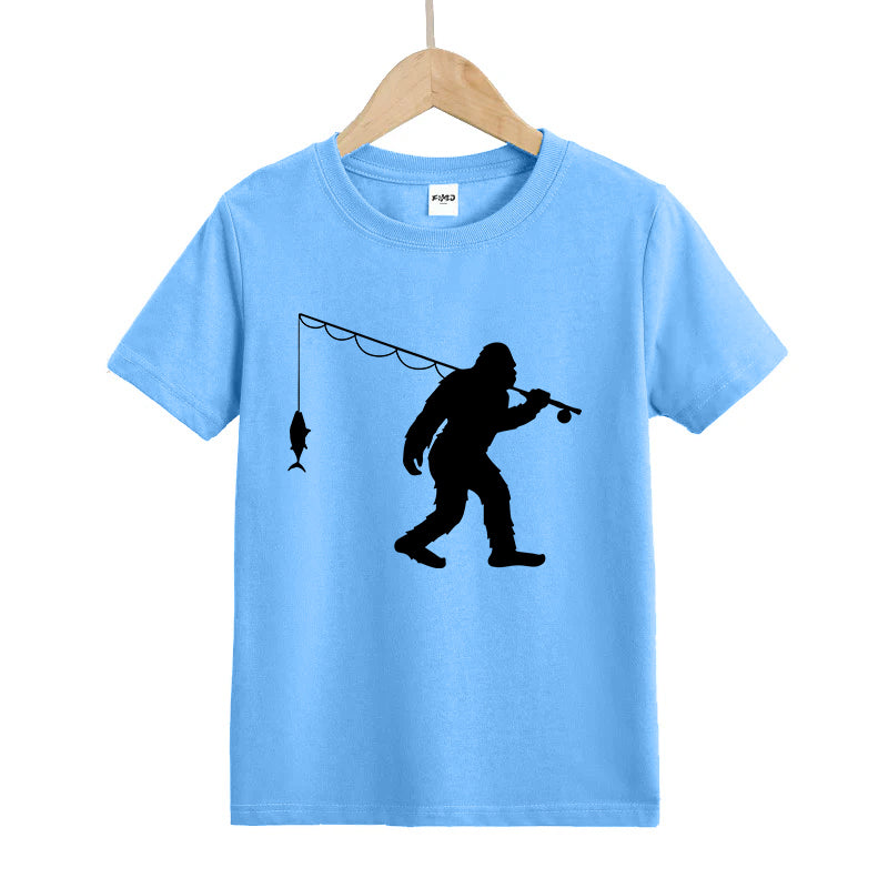 Bigfoot Fishing Kids T-Shirt