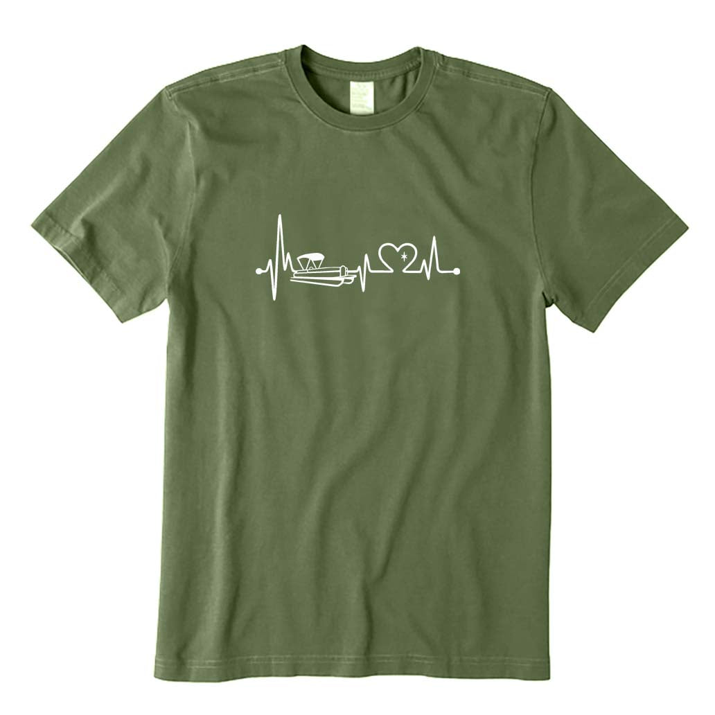 Pontoon Boat Heartbeat T-Shirt