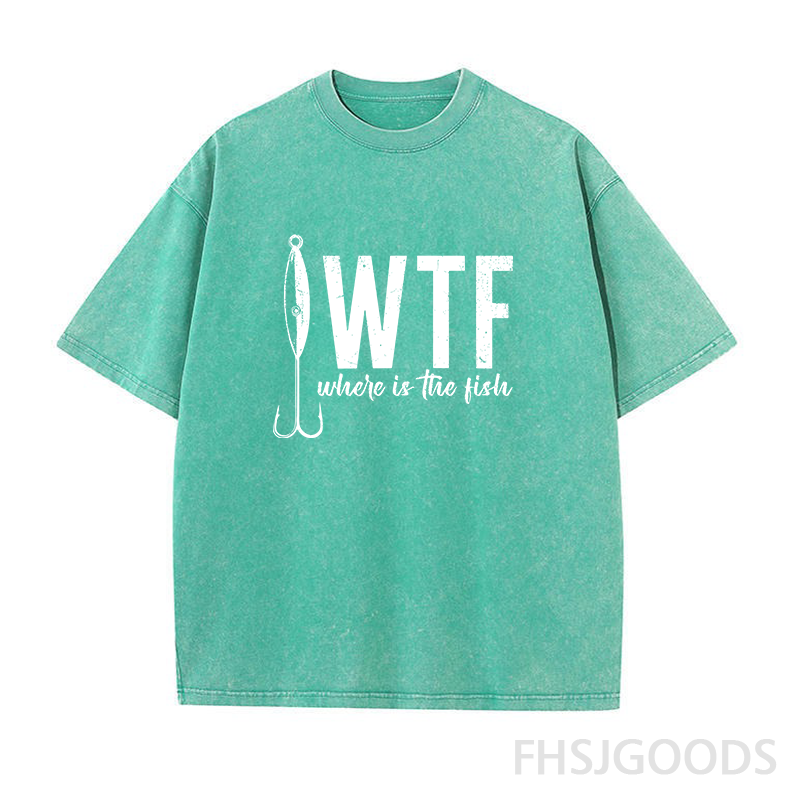 WTF Where's The Fish Unisex Distressed T-Shirt