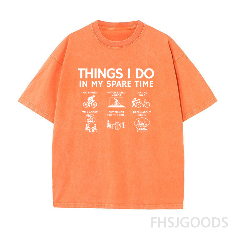 Things I Do in My Spare Time Cycling Unisex Distressed T-Shirt