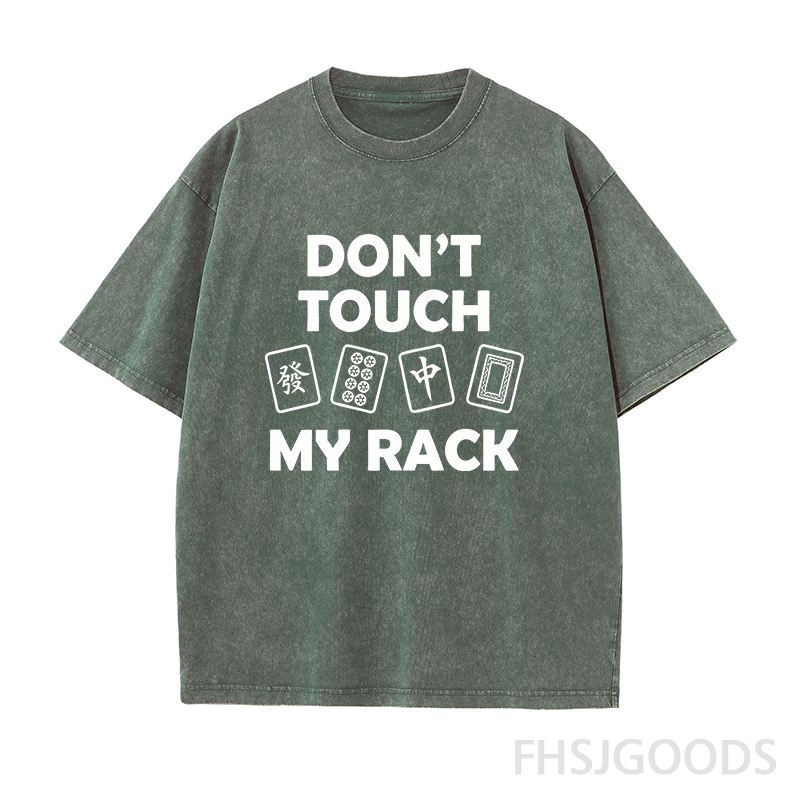 Don't Touch My Rack Mahjong Unisex Distressed T-Shirt