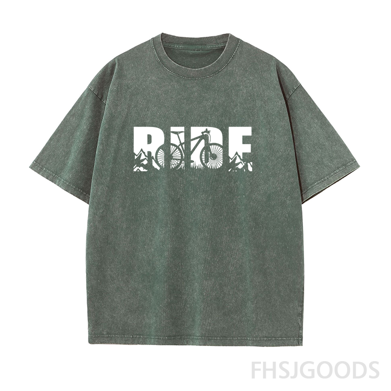 Mountain Bike RIDE Unisex Distressed T-Shirt