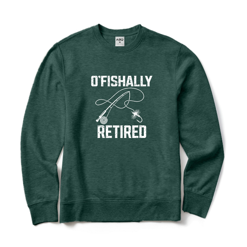 O‘fishally Retired Fly Fishing Crewneck Sweatshirt