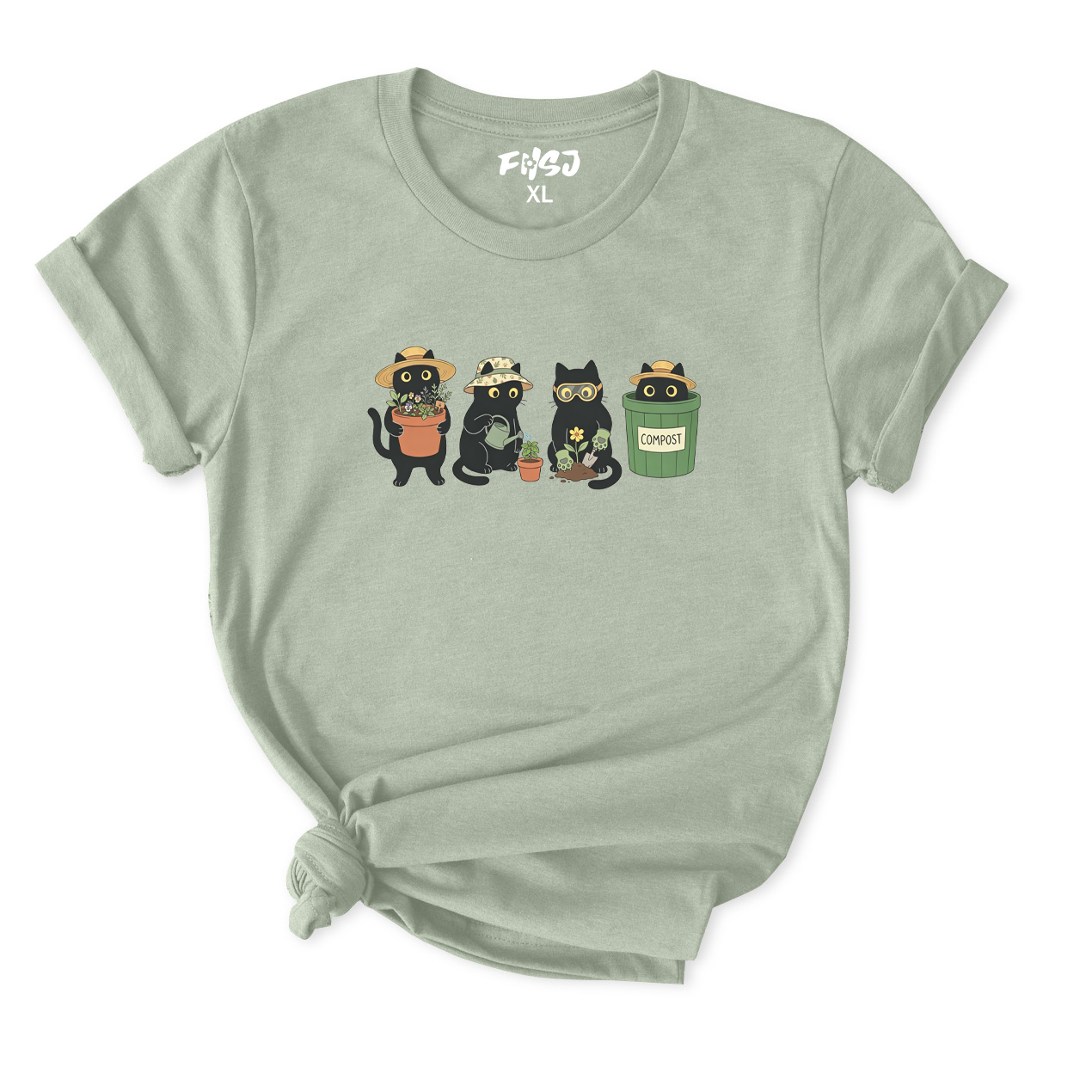 Cute Cat Gardeners T-Shirt for Women