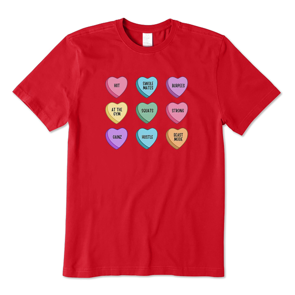 Funny Fitness Conversation Heart T-shirt