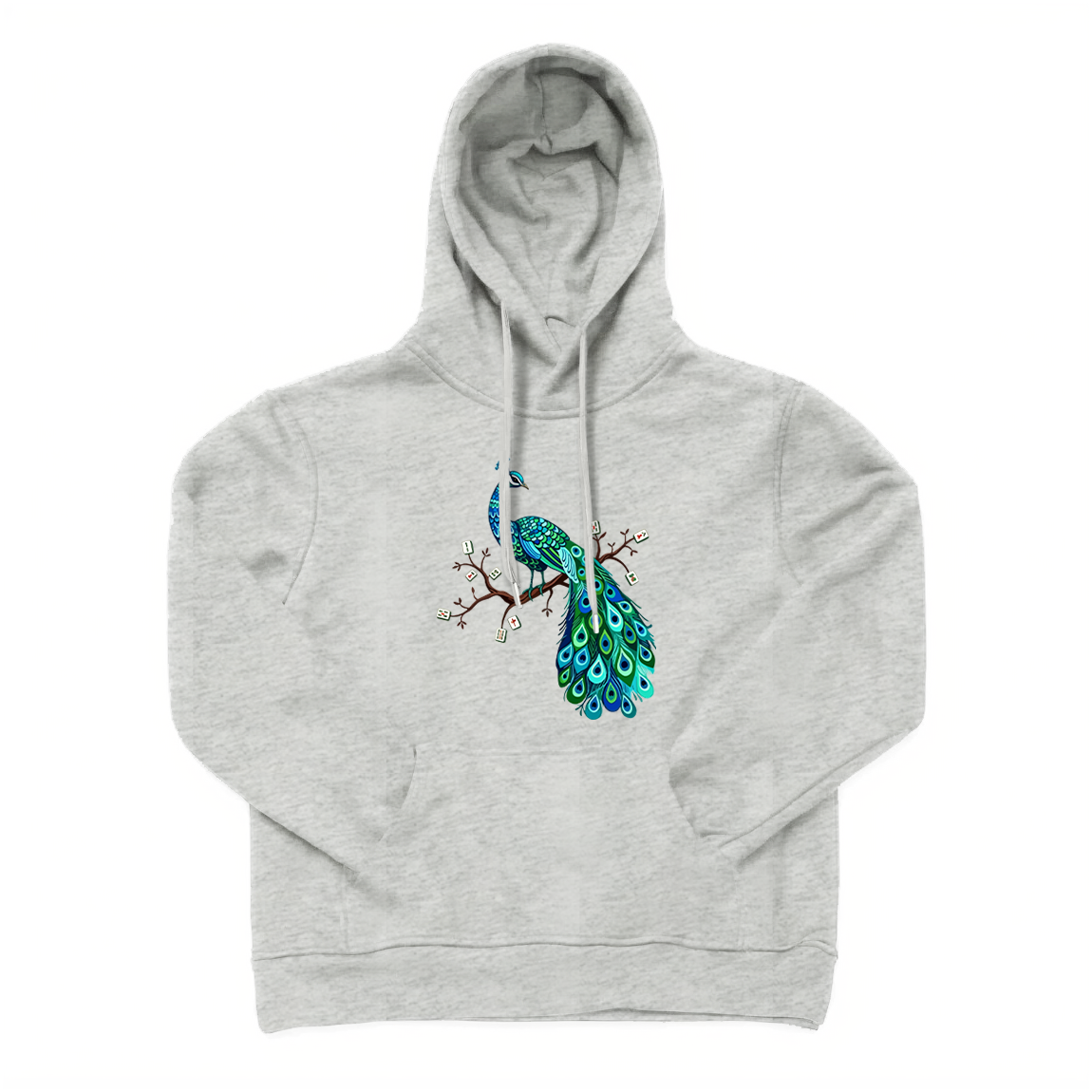 Mahjong Bird on Tile Branch Hoodie