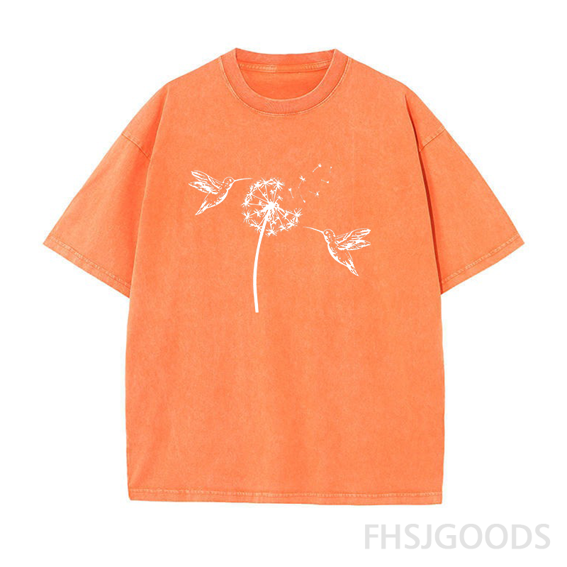 Dandelion & Hummingbirds Unisex Distressed T-Shirt