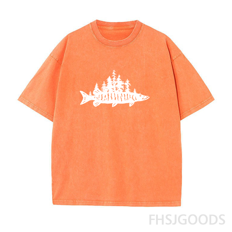 Fishing Forest Unisex Distressed T-Shirt