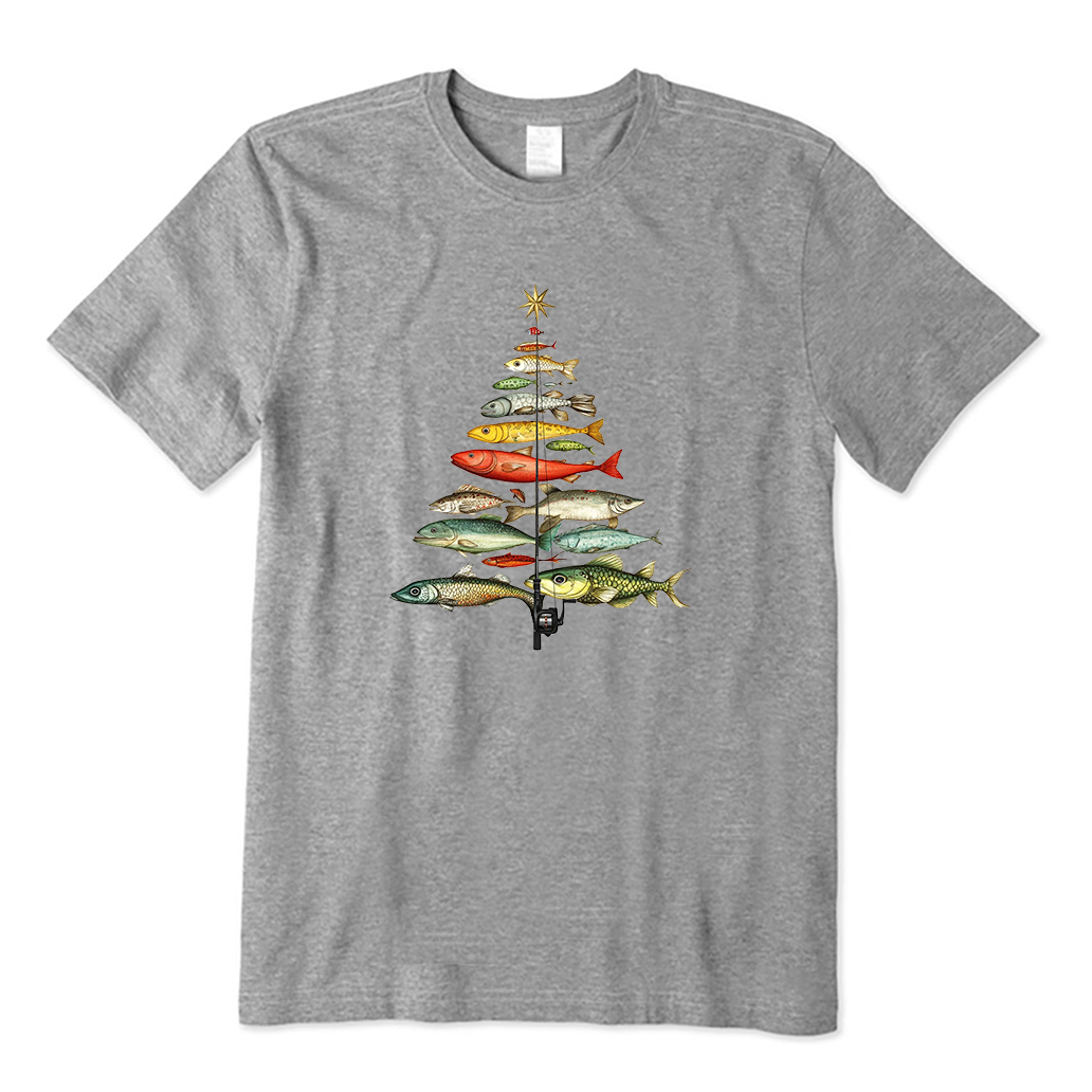 Fishing Christmas Tree T-Shirt