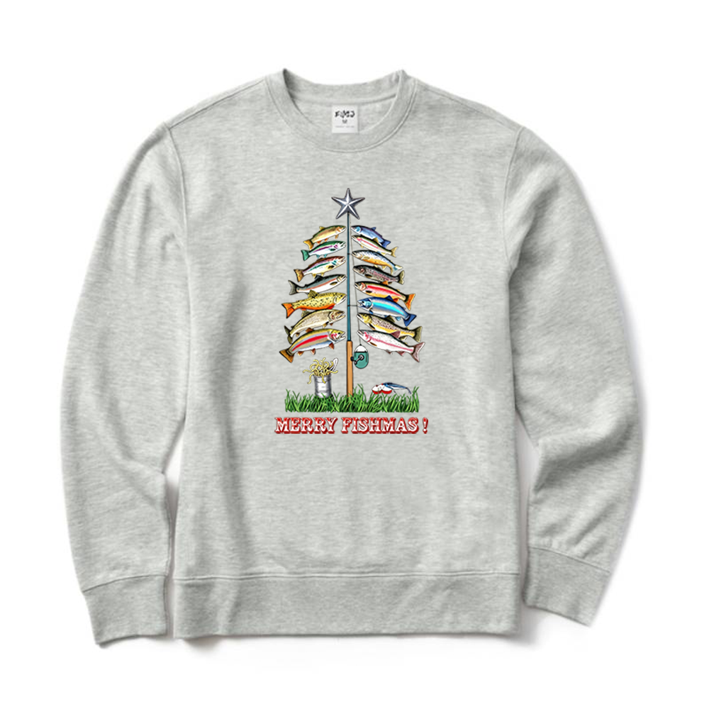 Merry Fishmas Christmas Fishes Tree Crewneck Sweatshirt