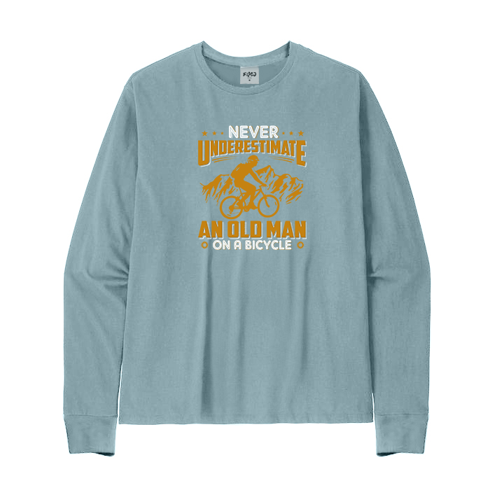 Never Underestimate An Old Man on A Bicycle Long Sleeve T-Shirt