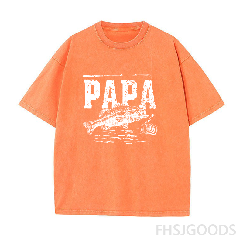 Papa Fishing Unisex Distressed T-Shirt