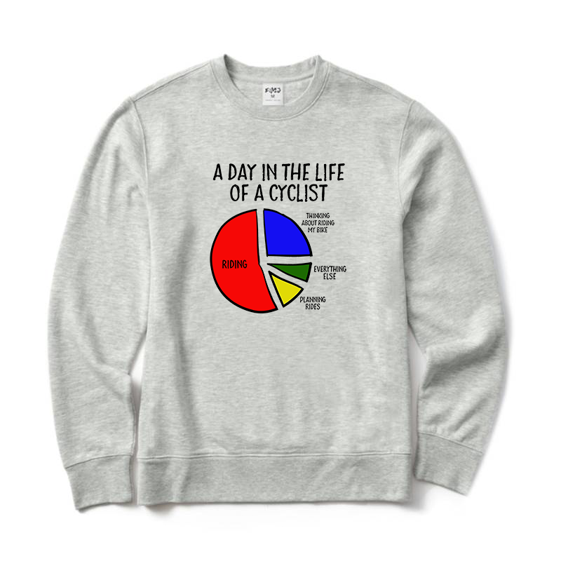 A Day in The Life of A Cyclist Crewneck Sweatshirt
