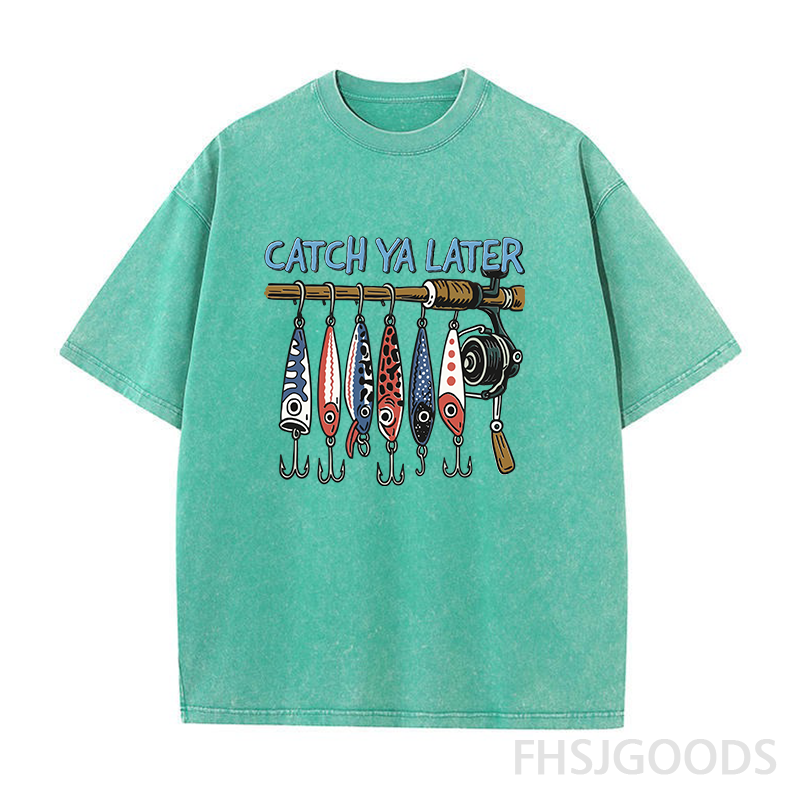 Catch Ya Later Fishing Unisex Distressed T-Shirt