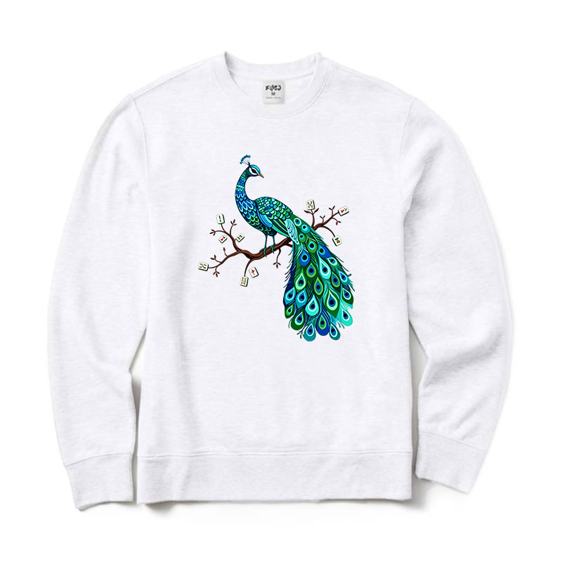 Mahjong Bird on Tile Branch Crewneck Sweatshirt