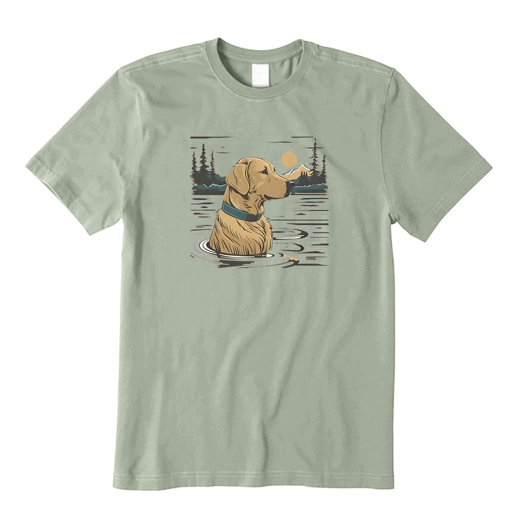 Fishing with Dog Scene T-Shirt