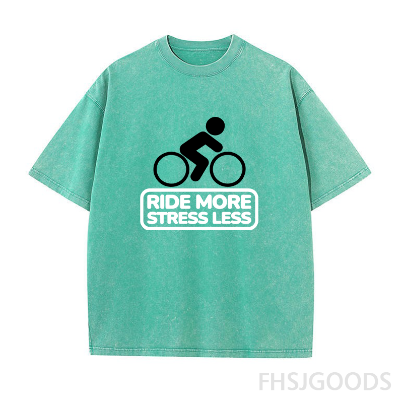 Ride More Stress Less Unisex Distressed T-Shirt