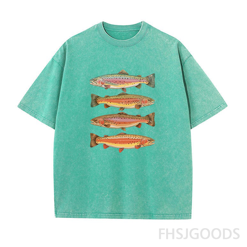 Trout Fish Unisex Distressed T-Shirt