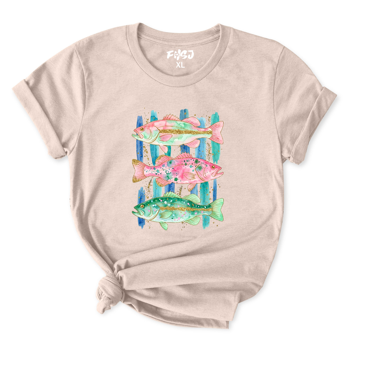 Watercolor Bass Fish T-Shirt for Women