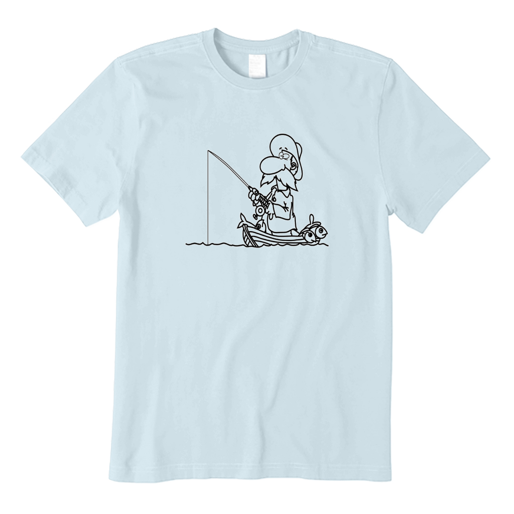 Old Fisherman Fishing on A Boat T-Shirt