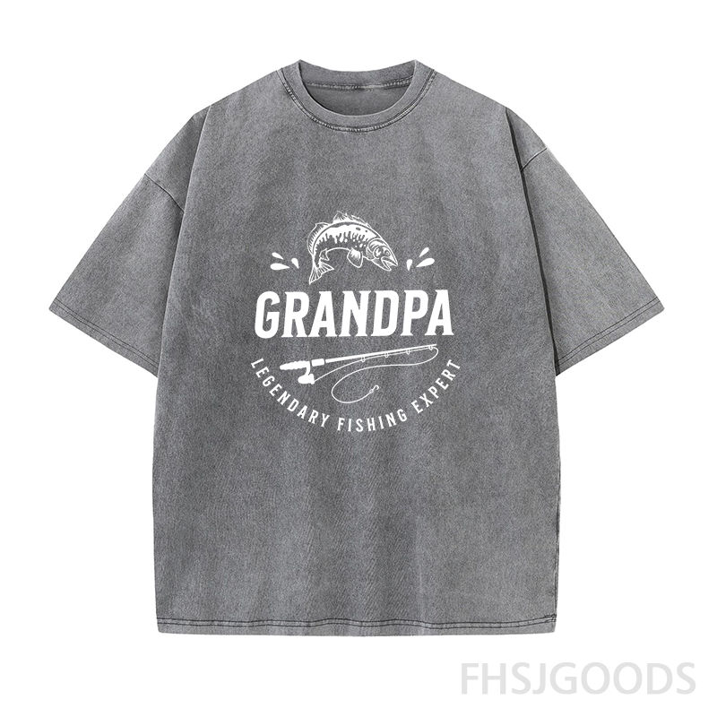 Grandpa Legendary Fishing Expert Unisex Distressed T-Shirt