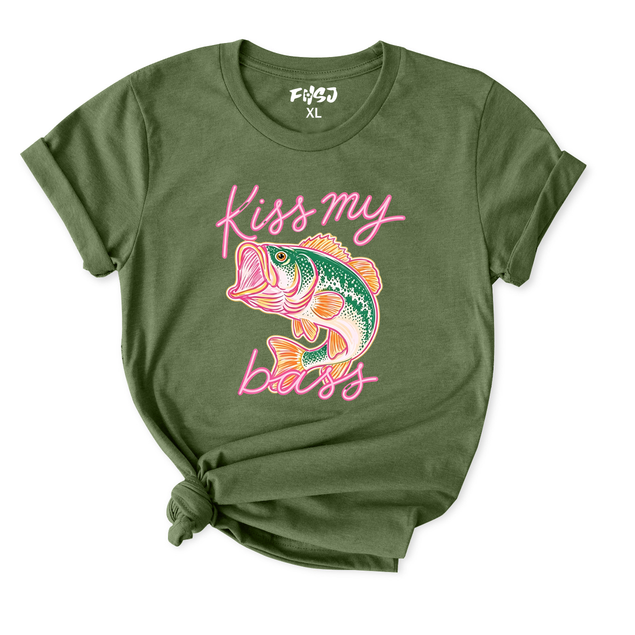 Kiss My Bass Fishing T-Shirt for Women