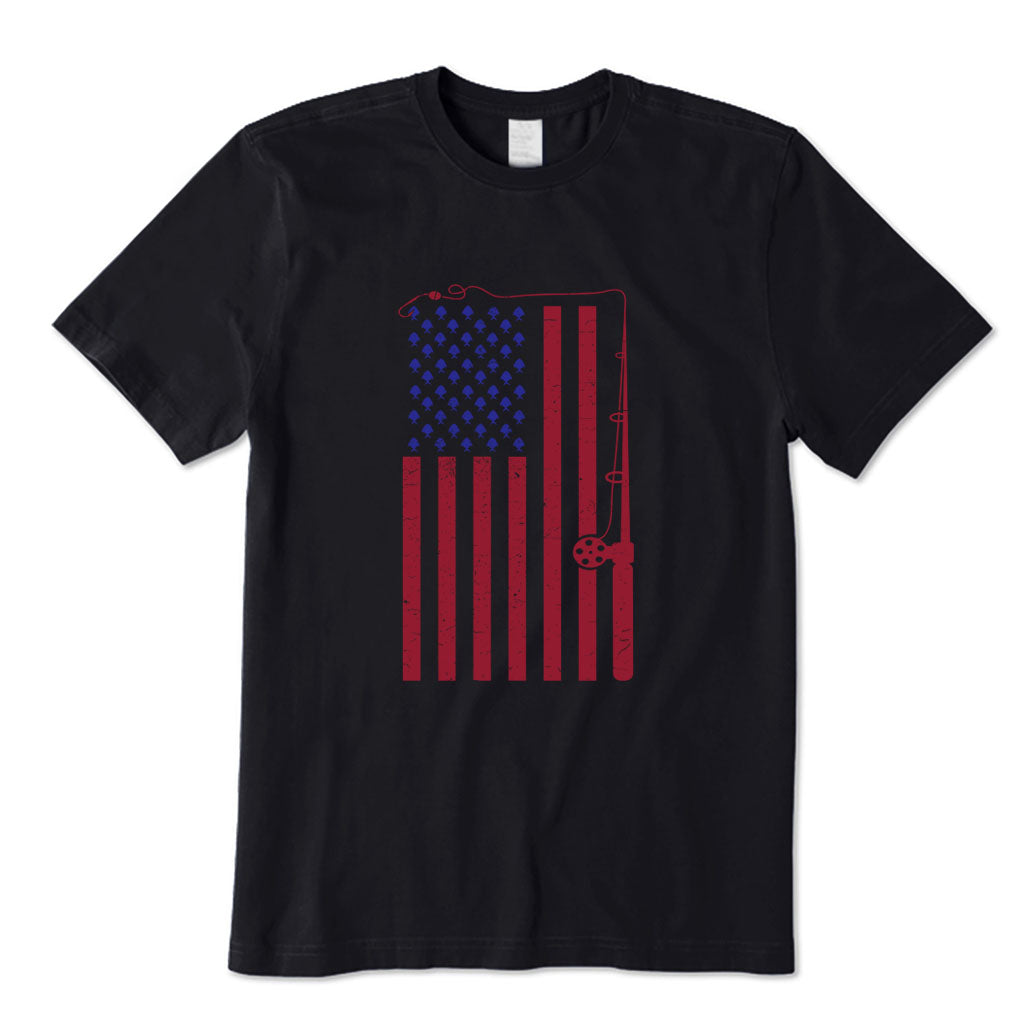 Fishing American Flag T-Shirt